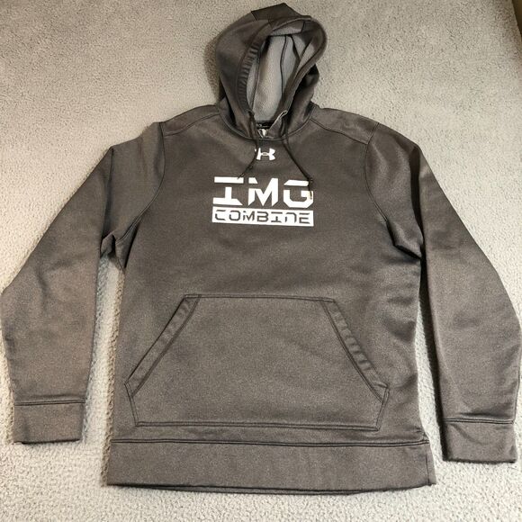 Under Armour Hoodie Mens Large Gray IMG Combine Academy V-Neck‎ Pullover Sports - Picture 1 of 6